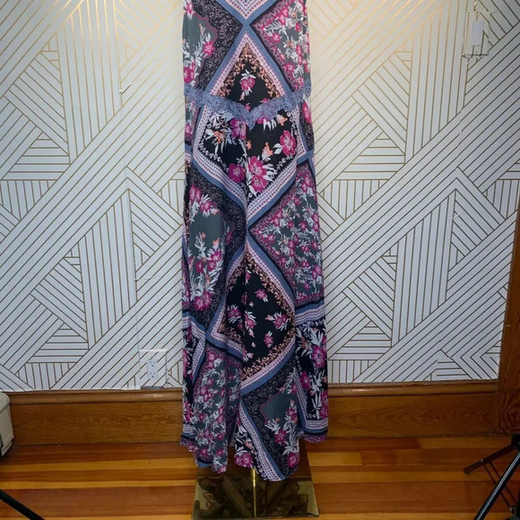 Free People‎ Stevie Floral Lace Trim Maxi Dress - Picture 6 of 12